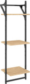 vidaXL - Wandschappen - 3-laags - met - stangen - 2 - st - 30x25x100 - cm - sonoma - eiken