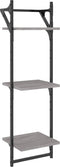vidaXL - Wandschappen - 3-laags - met - stangen - 2 - st - 30x25x100 - cm - grijs - sonoma