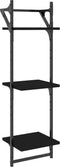 vidaXL - Wandschappen - 3-laags - met - stangen - 2 - st - 30x25x100 - cm - zwart