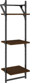 vidaXL - Wandschappen - 3-laags - met - stangen - 2 - st - 30x25x100 - cm - bruineiken
