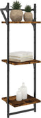 vidaXL - Wandschappen - 3-laags - stangen - 2 - st - 30x25x100 - cm - gerookt - eiken