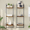 vidaXL - Wandschappen - 3-laags - stangen - 2 - st - 30x25x100 - cm - gerookt - eiken