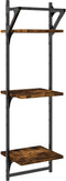 vidaXL - Wandschappen - 3-laags - stangen - 2 - st - 30x25x100 - cm - gerookt - eiken