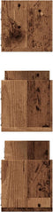 vidaXL - Wandschappen - 3 - st - 58x18x18 - cm - bewerkt - hout - oud - houtkleurig