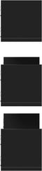 vidaXL - Wandschappen - 3 - st - 58x18x18 - cm - bewerkt - hout - zwart