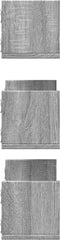 vidaXL - Wandschappen - 3 - st - 58x18x18 - cm - bewerkt - hout - grijs - sonoma - eiken