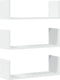 vidaXL - Wandschappen - 3 - st - 58x18x18 - cm - bewerkt - hout - wit