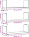 vidaXL - Wandschappen - 3 - st - 58x18x18 - cm - bewerkt - hout - wit
