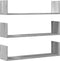 vidaXL - Wandschappen - 3 - st - 80x18x18 - cm - bewerkt - hout - grijs - sonoma - eiken