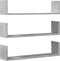 vidaXL - Wandschappen - 3 - st - 80x18x18 - cm - bewerkt - hout - betongrijs