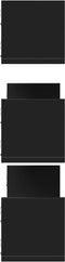 vidaXL - Wandschappen - 3 - st - 80x18x18 - cm - bewerkt - hout - zwart