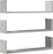vidaXL - Wandschappen - 3 - st - 80x18x18 - cm - bewerkt - hout - betongrijs