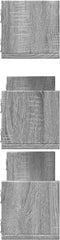 vidaXL - Wandschappen - 3 - st - 80x18x18 - cm - bewerkt - hout - grijs - sonoma - eiken