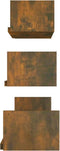 vidaXL - Wandschappen - 3 - st - bewerkt - hout - gerookt - eikenkleurig