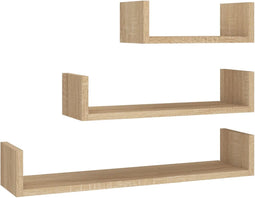vidaXL - Wandschappen - 3 - st - bewerkt - hout - sonoma - eikenkleurig