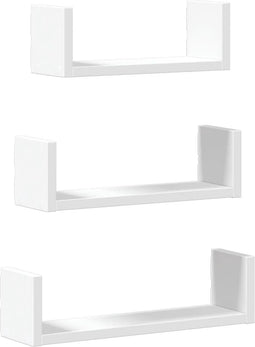 vidaXL - Wandschappen - 3 - st - bewerkt - hout - wit
