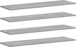 vidaXL - Wandschappen - 4 - st - 100x30x1,5 - cm - bewerkt - hout - grijs - sonoma - eiken