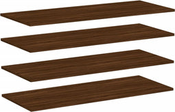 vidaXL - Wandschappen - 4 - st - 100x40x1,5 - cm - bewerkt - hout - bruin - eikenkleur