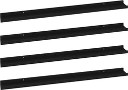 vidaXL - Wandschappen - 4 - st - 100x9x3 - cm - zwart