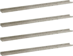vidaXL - Wandschappen - 4 - st - 115x9x3 - cm - betongrijs