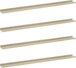 vidaXL - Wandschappen - 4 - st - 115x9x3 - cm - wit - en - sonoma - eikenkleurig