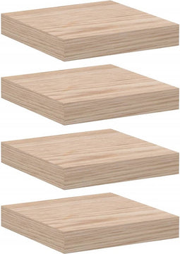vidaXL - Wandschappen - 4 - st - 23x23,5x4 - cm - bewerkt - hout