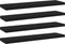 vidaXL - Wandschappen - 4 - st - 40x10x1,5 - cm - bewerkt - hout - zwart