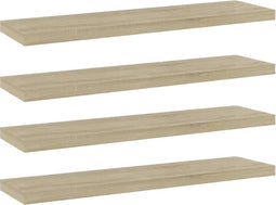 vidaXL - Wandschappen - 4 - st - 40x10x1,5 - cm - bewerkt - hout - sonoma - eikenkleurig
