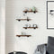 vidaXL - Wandschappen - 4 - st - 40x10x1,5 - cm - bewerkt - hout - bruin - eikenkleur