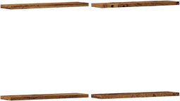 vidaXL - Wandschappen - 4 - st - 40x20x1,5 - cm - bewerkt - hout - oud - houtkleurig