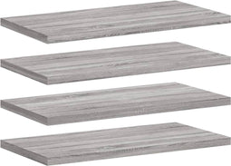vidaXL - Wandschappen - 4 - st - 40x20x1,5 - cm - bewerkt - hout - grijs - sonoma - eiken