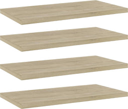 vidaXL - Wandschappen - 4 - st - 40x20x1,5 - cm - bewerkt - hout - sonoma - eikenkleurig