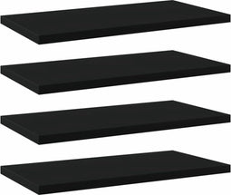 vidaXL - Wandschappen - 4 - st - 40x20x1,5 - cm - bewerkt - hout - zwart
