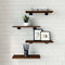 vidaXL - Wandschappen - 4 - st - 40x20x1,5 - cm - bewerkt - hout - bruin - eikenkleur