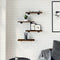 vidaXL - Wandschappen - 4 - st - 40x20x1,5 - cm - bewerkt - hout - bruin - eikenkleur