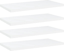 vidaXL - Wandschappen - 4 - st - 40x20x1,5 - cm - bewerkt - hout - wit