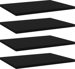 vidaXL - Wandschappen - 4 - st - 40x30x1,5 - cm - bewerkt - hout - zwart