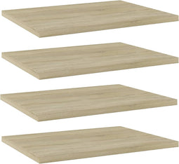 vidaXL - Wandschappen - 4 - st - 40x30x1,5 - cm - bewerkt - hout - sonoma - eikenkleurig