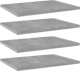 vidaXL - Wandschappen - 4 - st - 40x30x1,5 - cm - bewerkt - hout - betongrijs