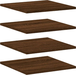 vidaXL - Wandschappen - 4 - st - 40x40x1,5 - cm - bewerkt - hout - bruin - eikenkleur