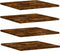 vidaXL - Wandschappen - 4 - st - 40x40x1,5 - cm - bewerkt - hout - gerookt - eikenkleur