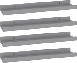 vidaXL - Wandschappen - 4 - st - 40x9x3 - cm - grijs