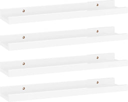 vidaXL - Wandschappen - 4 - st - 40x9x3 - cm - hoogglans - wit