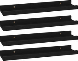 vidaXL - Wandschappen - 4 - st - 40x9x3 - cm - zwart