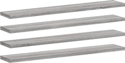 vidaXL - Wandschappen - 4 - st - 60x10x1,5 - cm - bewerkt - hout - grijs - sonoma - eiken