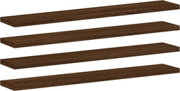 vidaXL - Wandschappen - 4 - st - 60x10x1,5 - cm - bewerkt - hout - bruin - eikenkleur