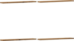 vidaXL - Wandschappen - 4 - st - 60x10x1,5 - cm - bewerkt - hout - artisanaal - eiken