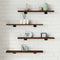 vidaXL - Wandschappen - 4 - st - 60x10x1,5 - cm - bewerkt - hout - bruin - eikenkleur