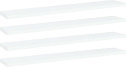 vidaXL - Wandschappen - 4 - st - 60x10x1,5 - cm - bewerkt - hout - wit