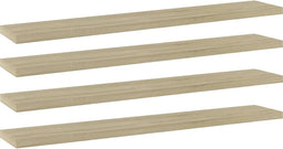 vidaXL - Wandschappen - 4 - st - 60x10x1,5 - cm - spaanplaat - sonoma - eikenkleurig